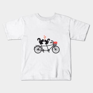 tandem bicycle with squirrels Kids T-Shirt